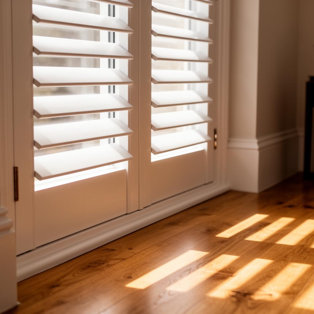 Hardwood plantation shutters fitted in a Victorian terrace